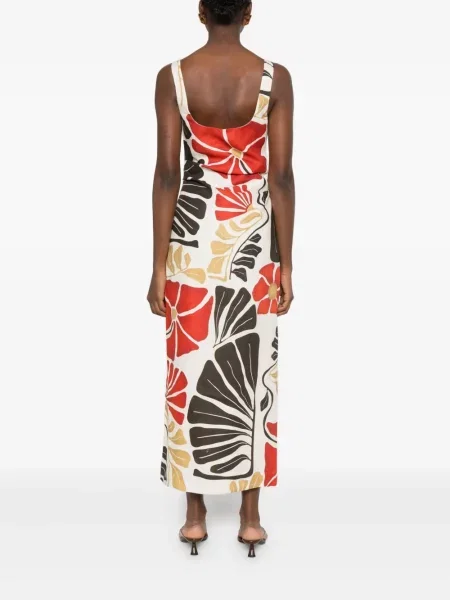 Rochie maxi Sir cu model floral cu imagine de costum alb
