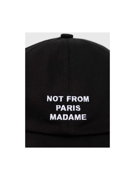 Drôle de Monsieur czapka z daszkiem La Casquette Slogan z aplikacją czarny