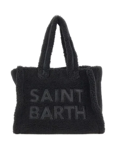 Ursuleț de pluș geantă shopper Mc2 Saint Barth cu broderie negru