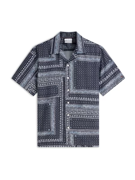TOMMY HILFIGER Cămașă bleumarin / albastru deschis alb