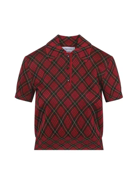 Polo Alexander Mcqueen z dżerseju czerwone