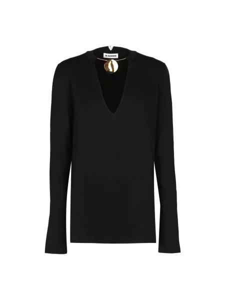 Sweter Jil Sander wełniany czarny
