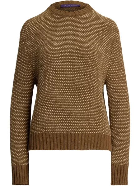 Pulover Ralph Lauren Collection de mătase maro