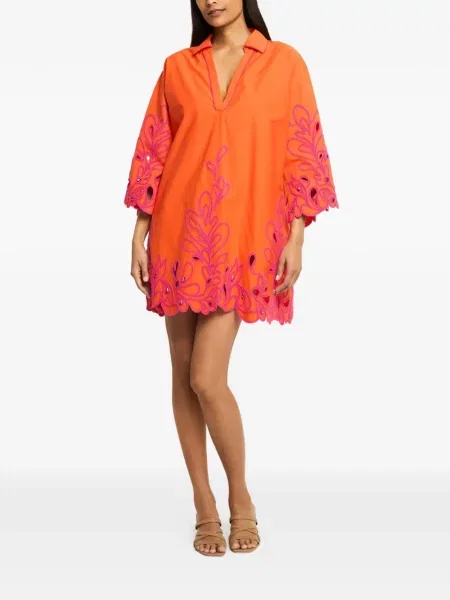 Rochie Cinq A Sept cu model paisley portocaliu