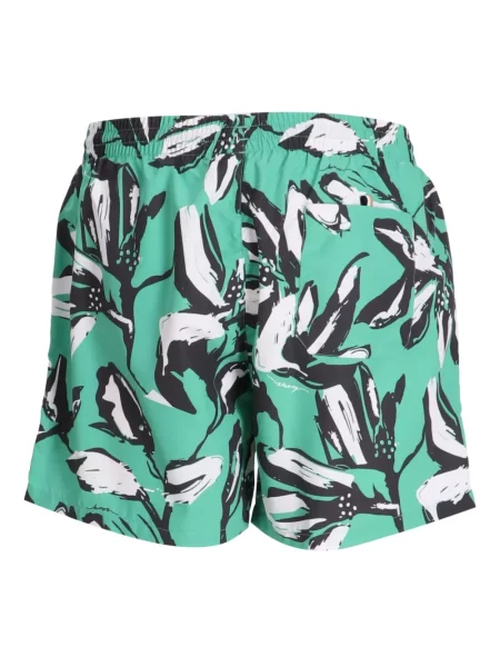 Slip de baie Boss cu model floral cu imagine verde