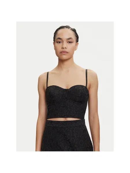 Guess Felső Regular Fit fekete