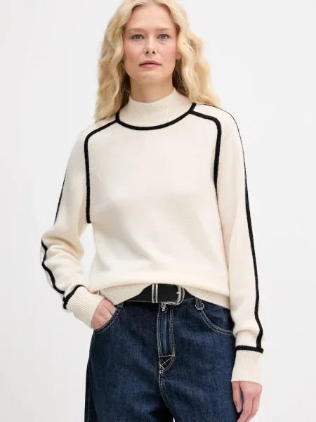 FROM FUTURE pulover de cașmir light cu turtleneck bej