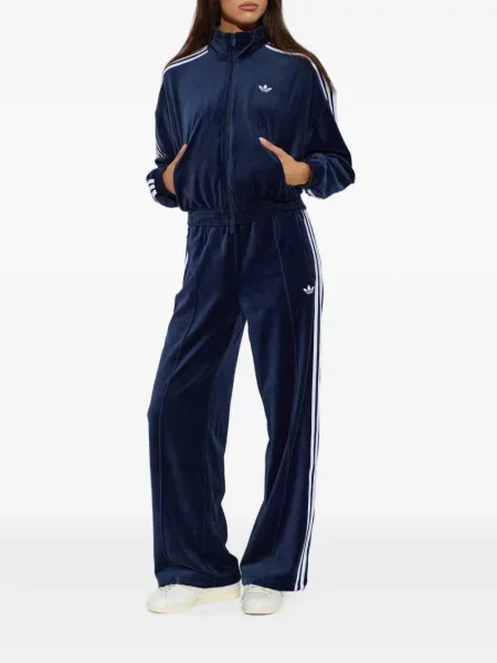 Top Adidas din velur albastru