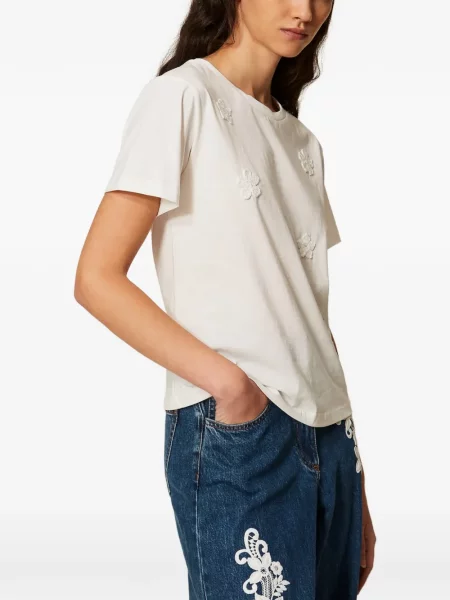 Tricou Twinset cu model floral alb