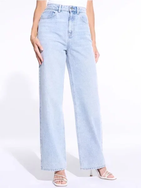 Джинси wide leg синій