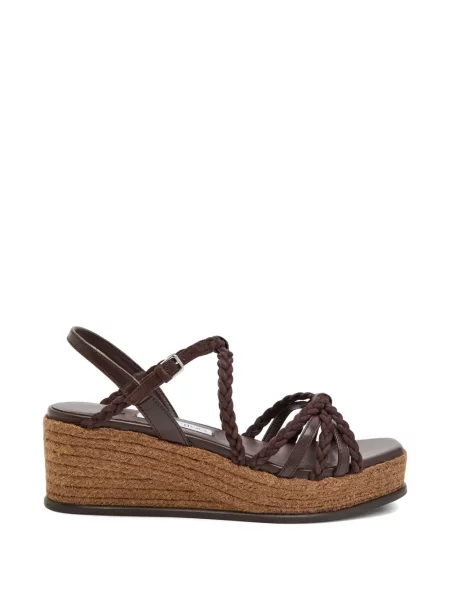 Sandale Jimmy Choo cu platformă țesuți cu bretele maro