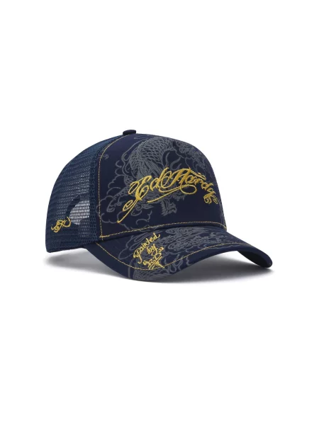 Ed Hardy Șapcă Outline Dragons porumbel / închis / galben albastru