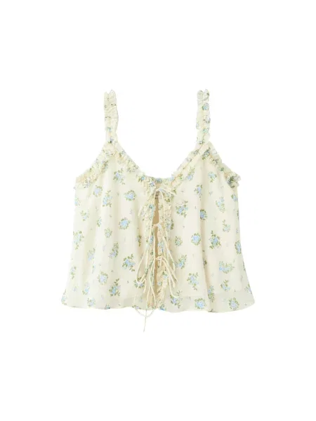 MANGO Top albastru deschis / verde / murdar alb