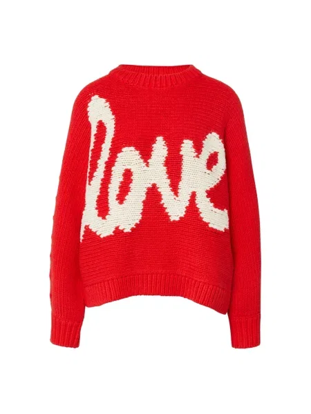 Dzianinowy sweter oversize Comma czerwony