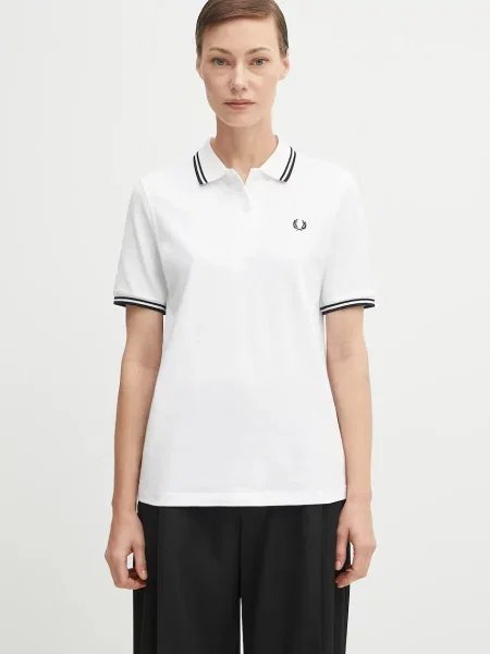 T-shirt FRED PERRY Twin Tipped Polo Shirt White 34 beżowa
