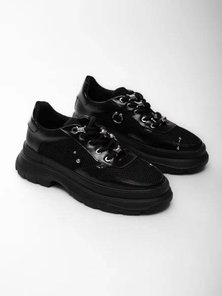 Кожаные кроссовки Emmelie Delage черные