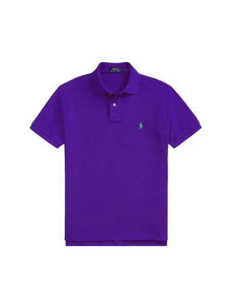 Haftowana koszulka polo Polo Ralph Lauren fioletowa