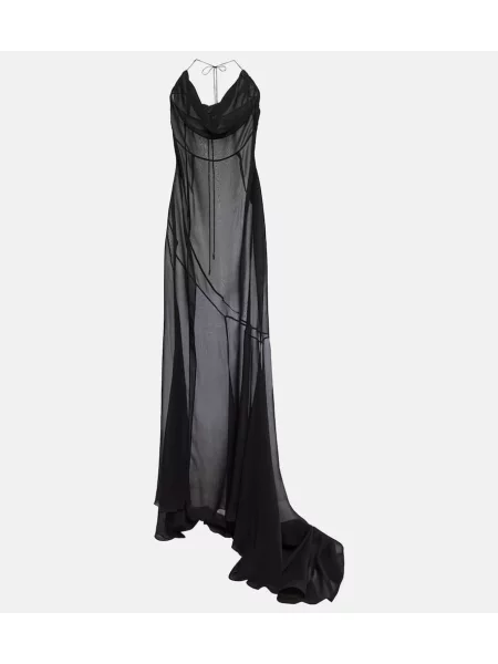 Rochie Alessandra Rich de mătase negru