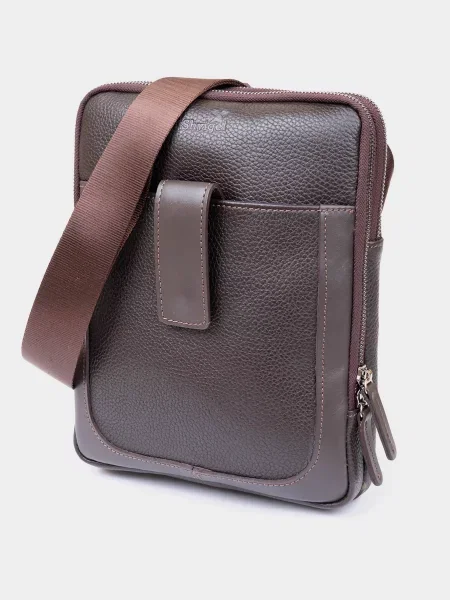 Кожаная сумка через плечо Shvigel коричневая