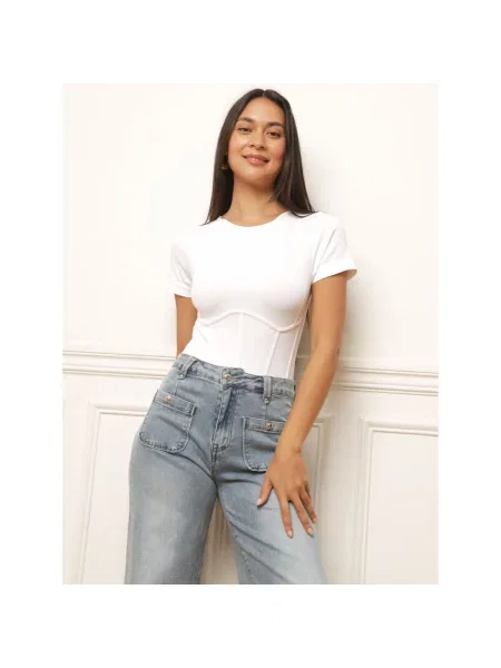 Top La Modeuse alb