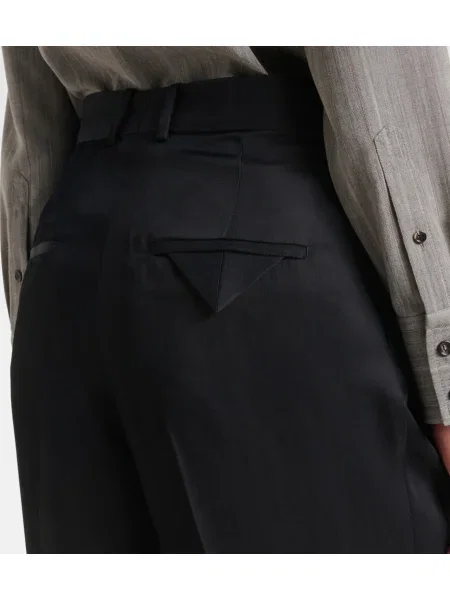 Pantaloni Bottega Veneta cu talie înaltă negru
