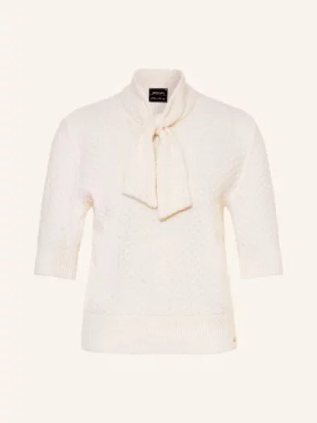 Marc Cain Dzianinowa Koszulka Z Kokardą weiss biała