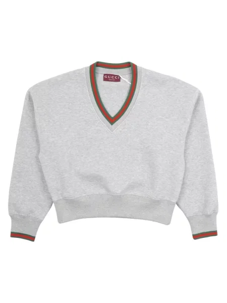 Bluza Gucci z dekoltem w serek z paskiem szara