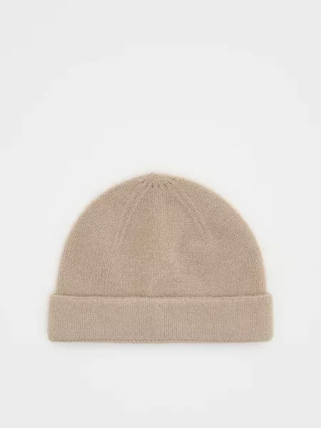 Reserved Шапка-біні з додаванням вовни бежевий