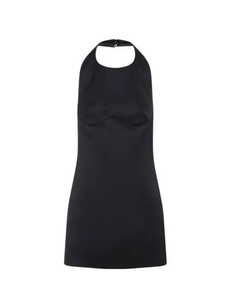 Rochie fără mâneci Elisabetta Franchi fără mâneci cu gât halter de costum negru