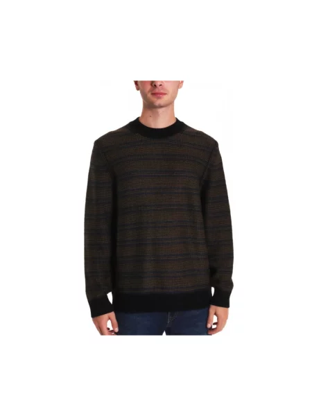 Sweter Hugo Boss wełniany z długim rękawem brązowy