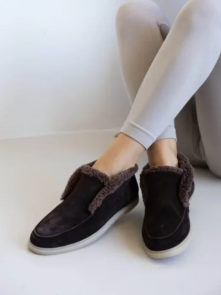 Замшеві Лофери коричневий