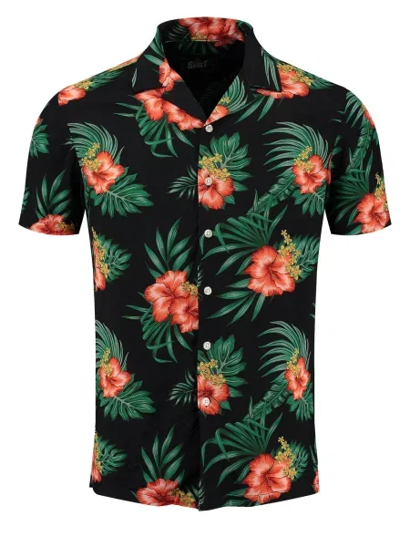 Key Largo Cămașă Hula verde închis / roșu negru