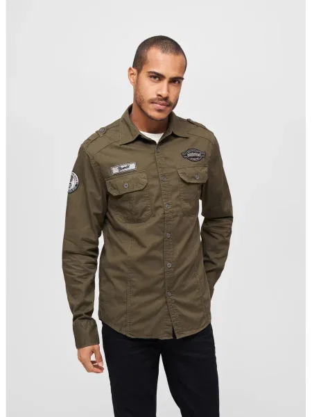 Ретро риза Brandit кафяво