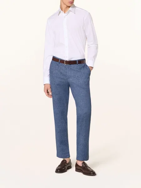 Paul Oblekové Kalhoty Slim Fit Z Žerzejového Materiálu mid blue modré