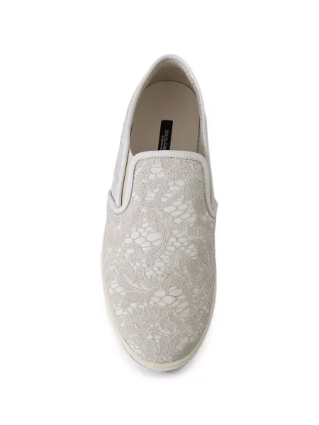 Virágos csipkés sneaker Dolce & Gabbana fehér