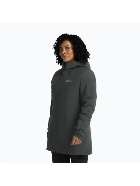 Geacă de ploaie pentru femei Jack Wolfskin Heidelstein Ins slate green verde