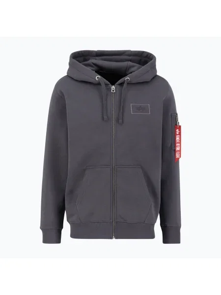 Alpha Industries pánska mikina Back Print Zip vintage šedá