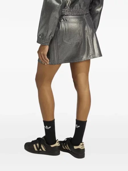 Długa bluza Adidas w paski srebrna