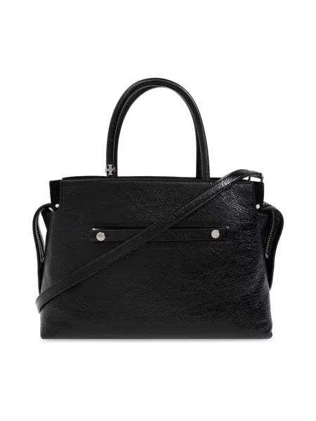 Torebka skórzana Tory Burch skórzana z przetarciami czarna