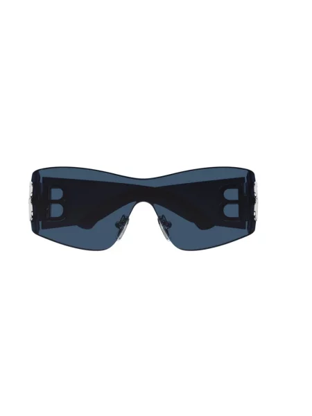 Lniane okulary przeciwsłoneczne Balenciaga Shield niebieskie