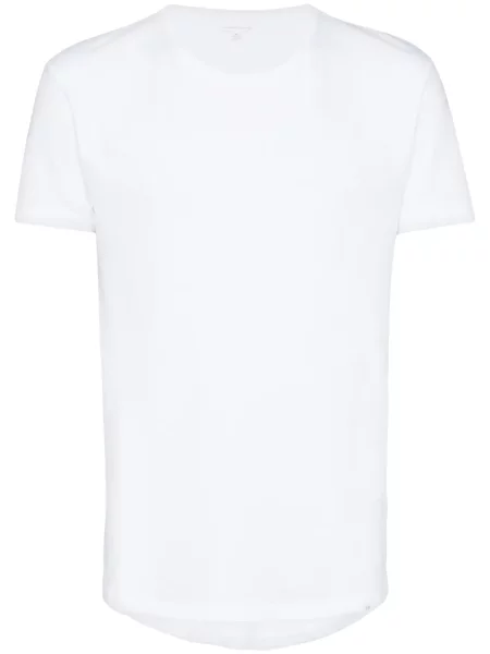 Tricou Orlebar Brown cu decolteu în U alb