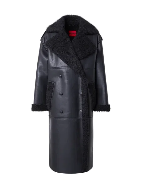 Usnjeni plašč Hugo črna