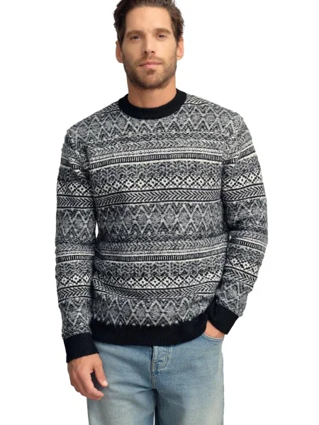 Next Pulover siva / črna bela