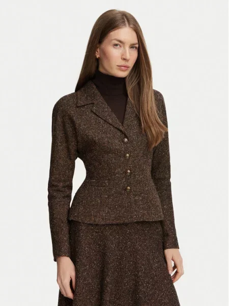Luisa Spagnoli Sacou Svolta închis Cropped Fit maro