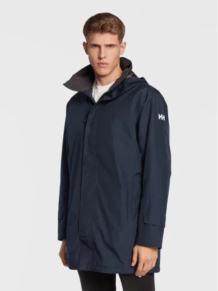 Утеплена довга куртка Helly Hansen синя