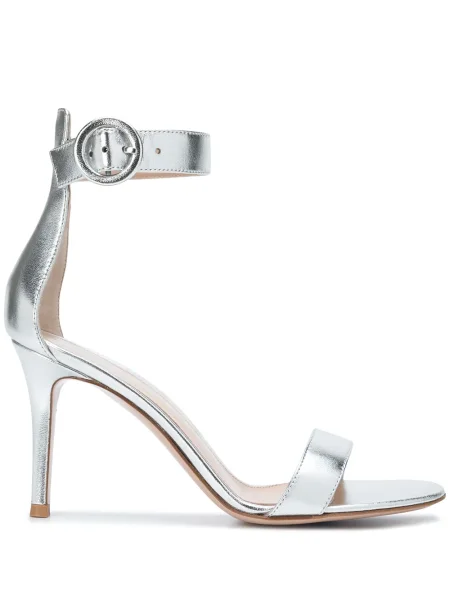 Sandale Gianvito Rossi din piele argintiu