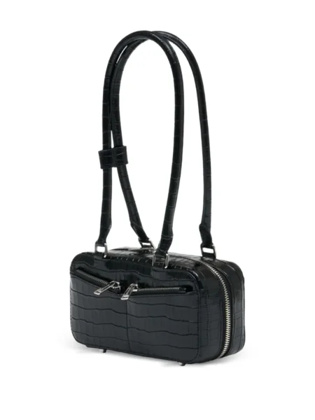 Geanta de piele Self-portrait din piele negru