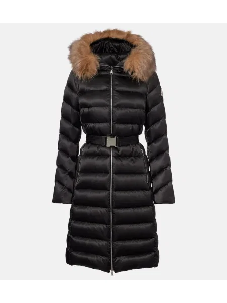 Palton Moncler cu glugă negru