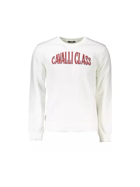 Haftowana bluza Cavalli Class elegancka biała