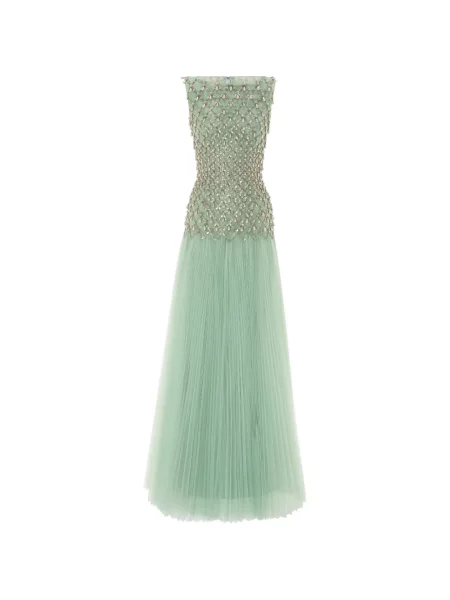 Rochie maxi Rami Al Ali cu mărgele verde